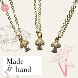 Gold Plated Mushroom Necklace